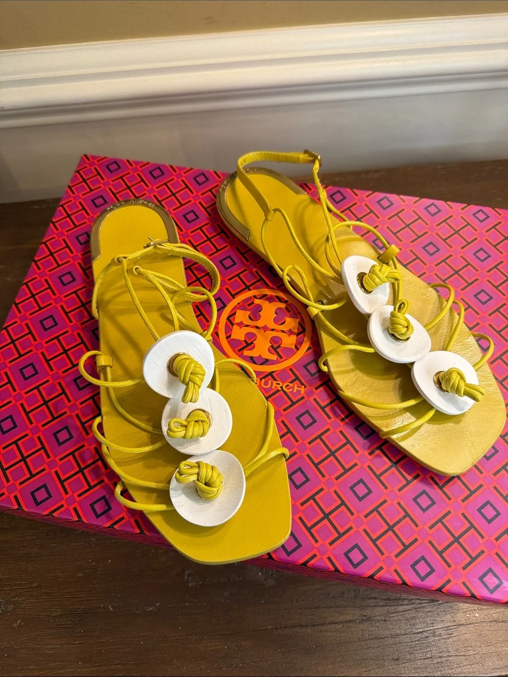 Tory Burch Artisanal Knot Sandals in Yalu
